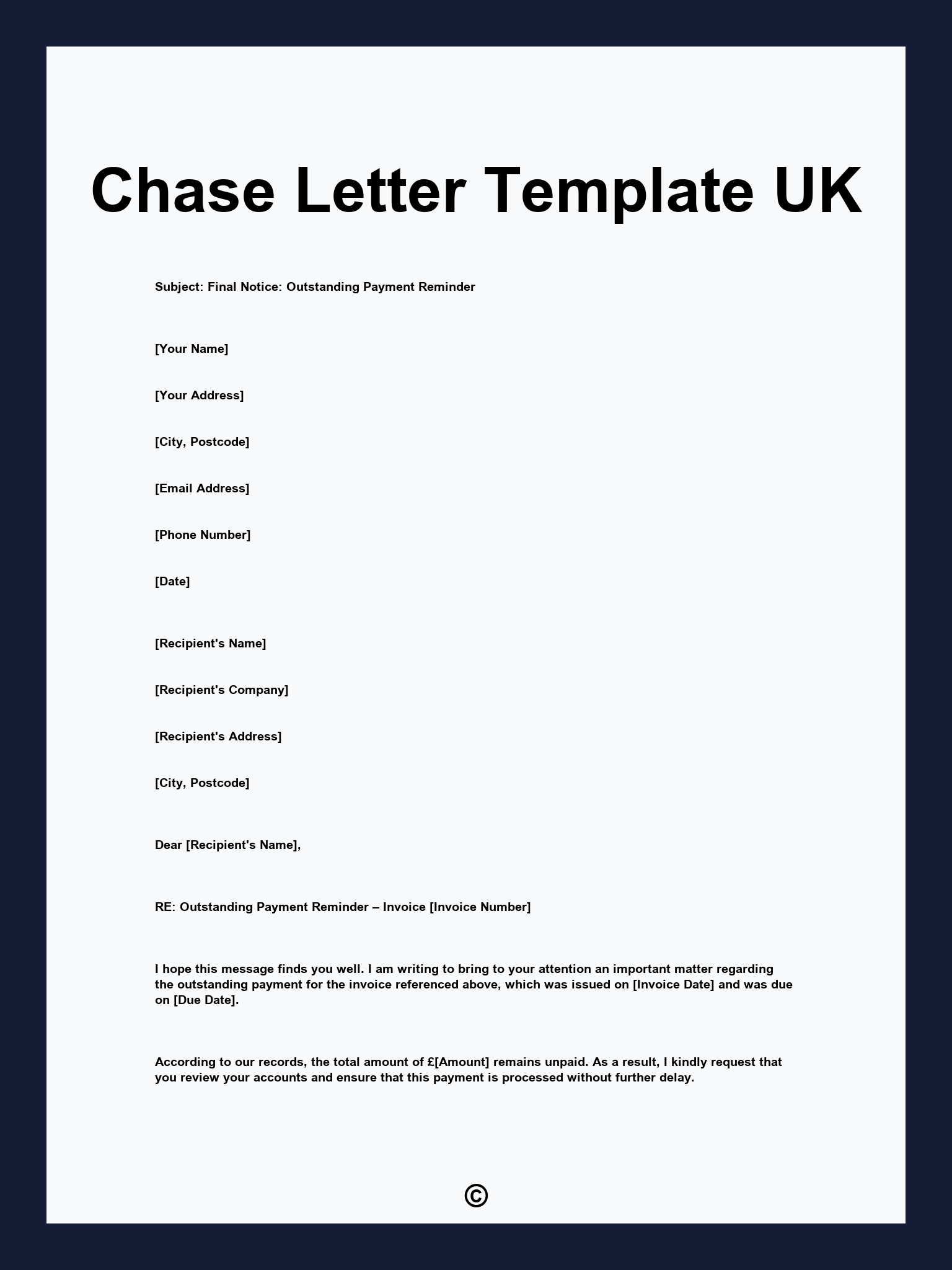 Chase Letter Template UK