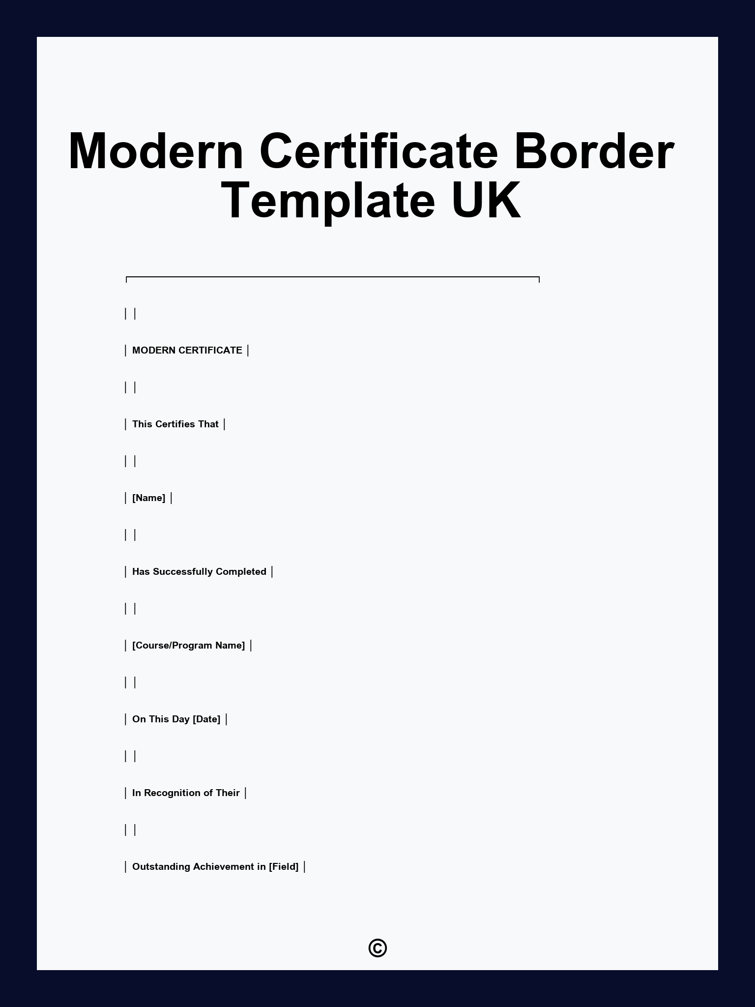Modern Certificate Border Template UK