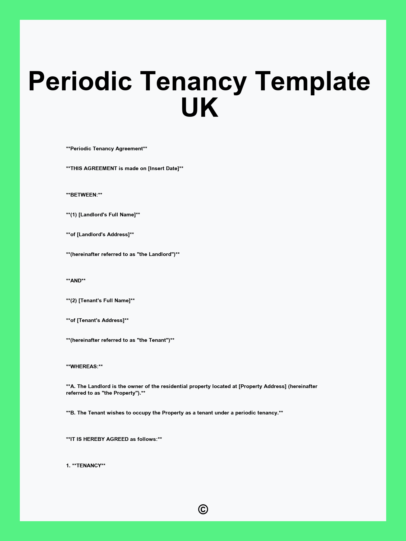 Periodic Tenancy Template UK